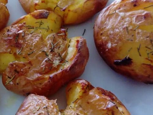 תפוחי אדמה מעוכים, מתכון לתפוחי אדמה בתנור