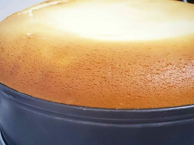 עילפון חושים: עוגת גבינה אפויה גבוהה ונימוחה – בלי תבנית מים! (אחת השוות)