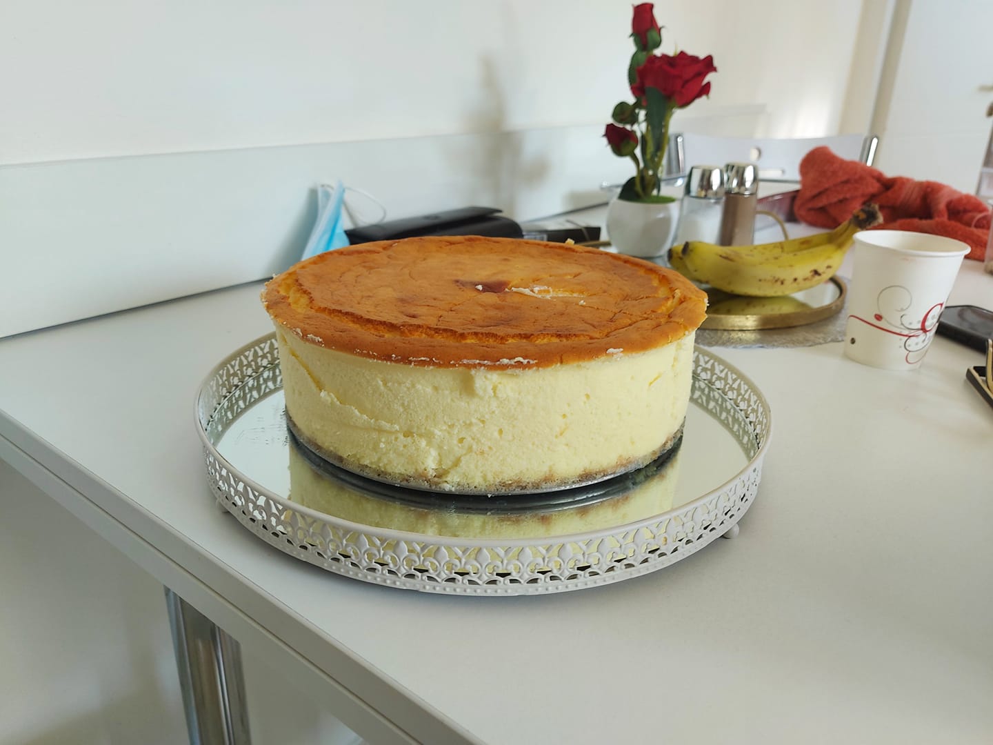 עוגת גבינה אפויה גבוהה ואוורירית 