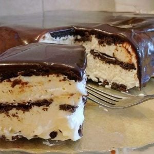 עוגת ביסקוויטים שוקולד וגבינה
