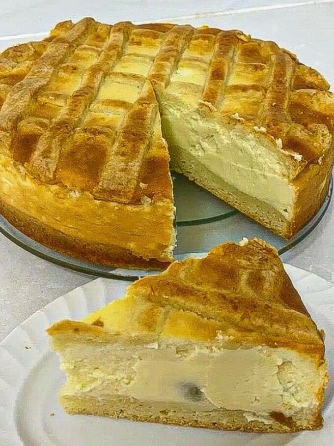 עוגת גבינה אפויה עם בצק פריך